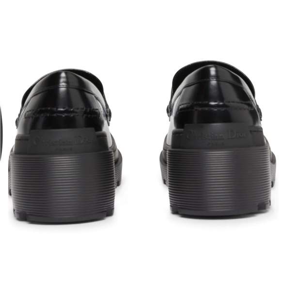 Authentic Christian Dior Code Black Leather Loafer Size 38 - Picture 5 of 14